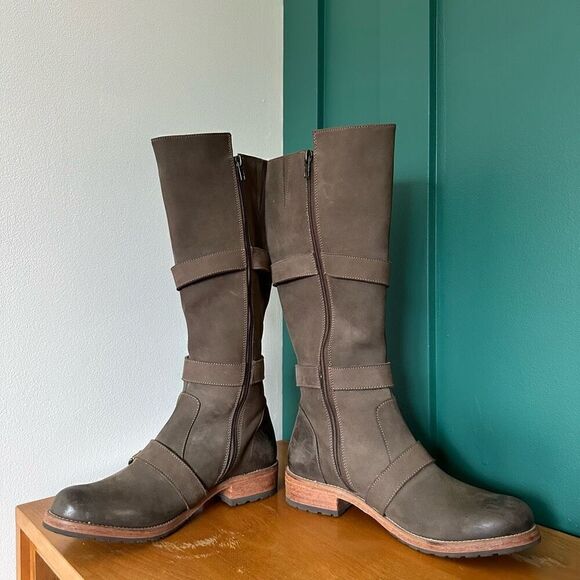 Fortress of Inca X Anthropologie Delrey Nubuck Leather Buckle Detail Knee High M - Picture 4 of 11